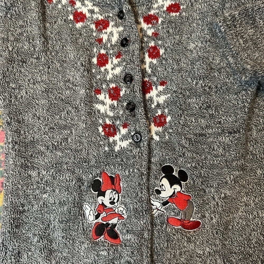 Disney - Vintage Mickey and Minnie Kids Cardigan Sweater - Mickey For Kids 2000 - Picture 2 of 8
